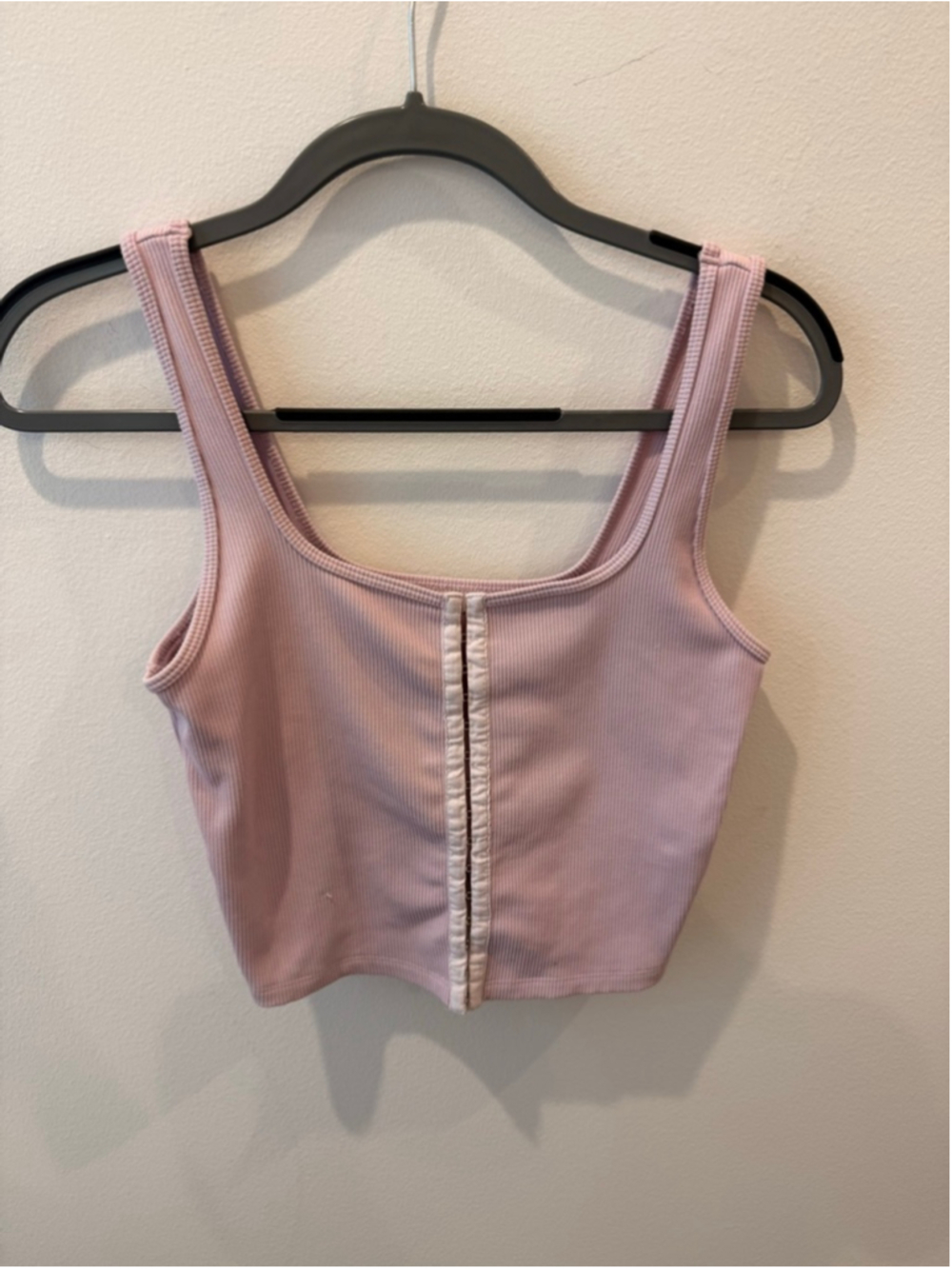 Women's Abercrombie & Fitch Pink Ribbed Crop Top M